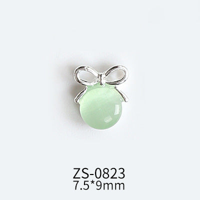NZJ047 Lollipop Design 3D Nail Art Charms Heart Shaped Cat's Eye Stone Design Manicure Jewelry For Nail Art Decoration