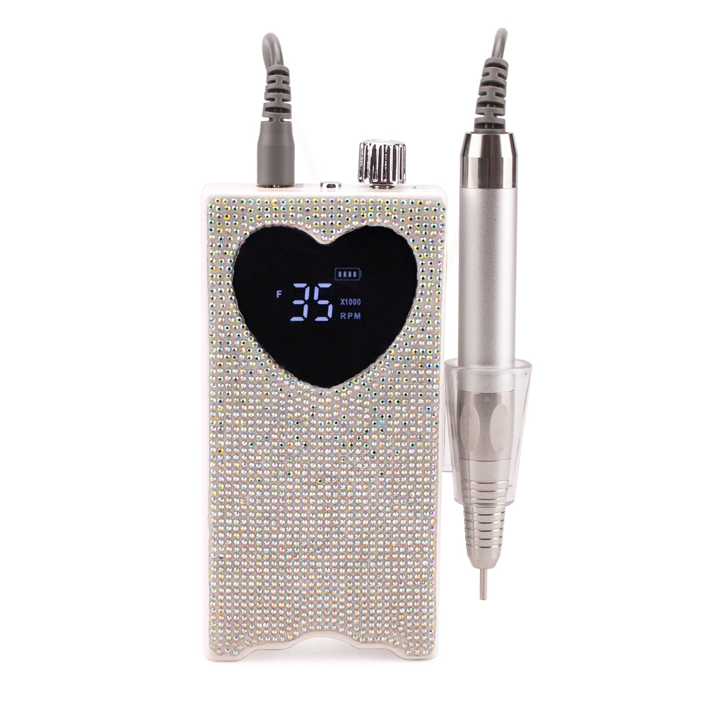 FNDM018 Brushless Electric Nail Drill Machine 35000rpm Drill Set for Manicure Pedicure Rechargeable Battery Small Screen with Base