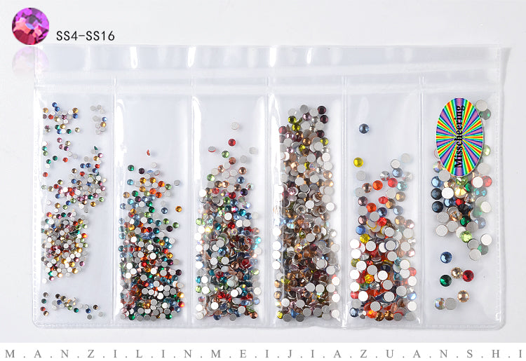 NRS006 ForLife Glass Flatback Crystal Nail Rhinestones Muliti-size Charm Nail Art Decorations