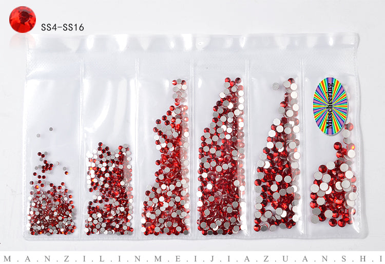NRS006 ForLife Glass Flatback Crystal Nail Rhinestones Muliti-size Charm Nail Art Decorations