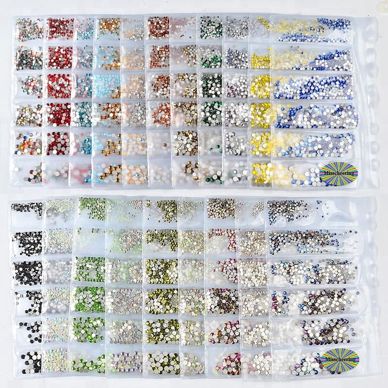 NRS006 ForLife Glass Flatback Crystal Nail Rhinestones Muliti-size Charm Nail Art Decorations