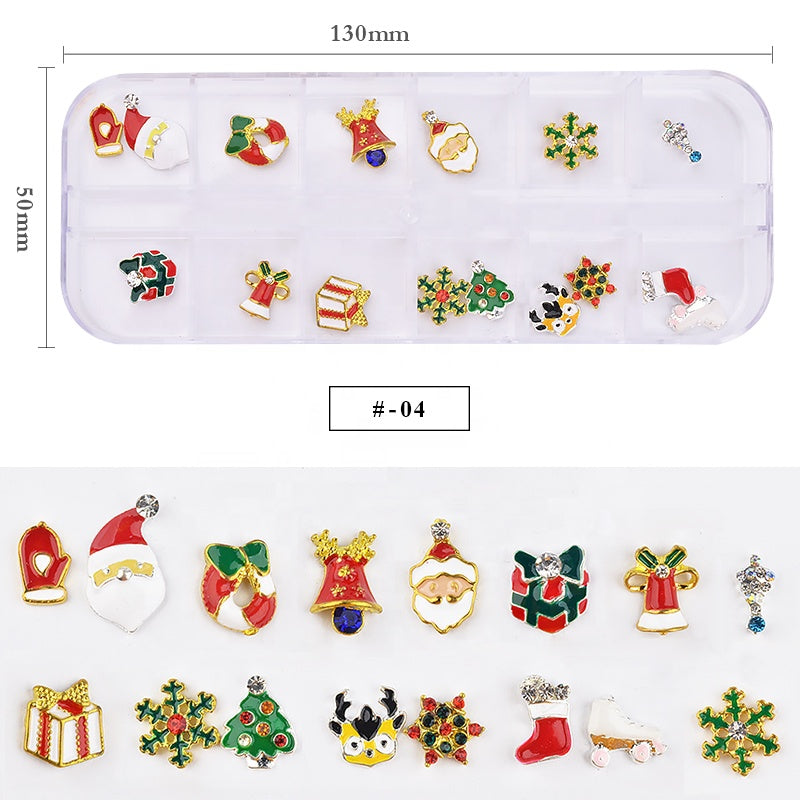 NAW012 Alloy Christmas Nail Decoration Wheel 3D Nail Jewelry Accessories