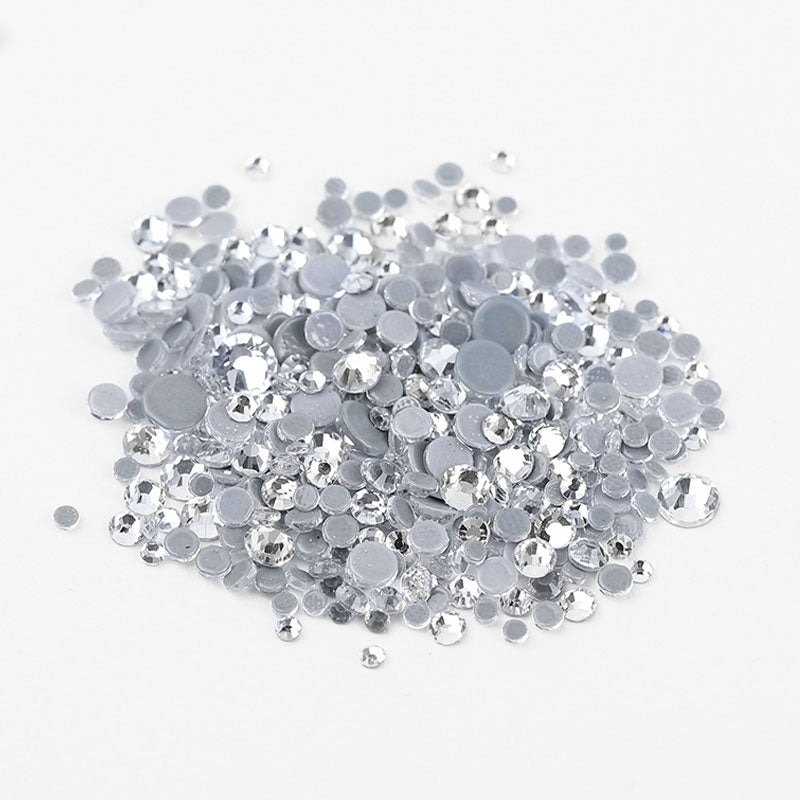NRS005 ForLife New 8 Colors Muliti Size 1440 Pcs Mix Size AB Crystal Glass Rhinestones Nail Non Hotfix Flatbacks Nail Decorations