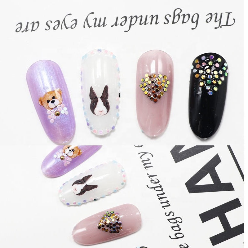 NAW001 1mm Laser Round Flat Back 3D Nail Art Sequins Decorations Wheel DIY Manicure Nail Accessories