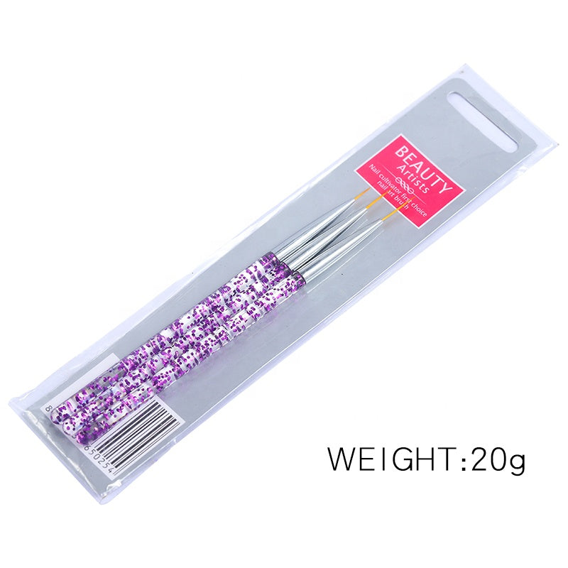NBR011 ForLife Professional Nail Art Liner Brush UV Gel Painting Acrylic Nail Brushes Striping Brushes with Shining Handle