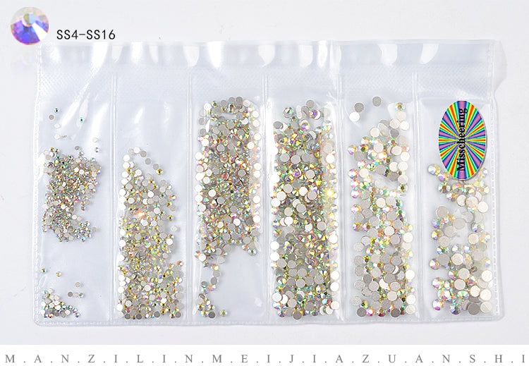 NRS006 ForLife Glass Flatback Crystal Nail Rhinestones Muliti-size Charm Nail Art Decorations