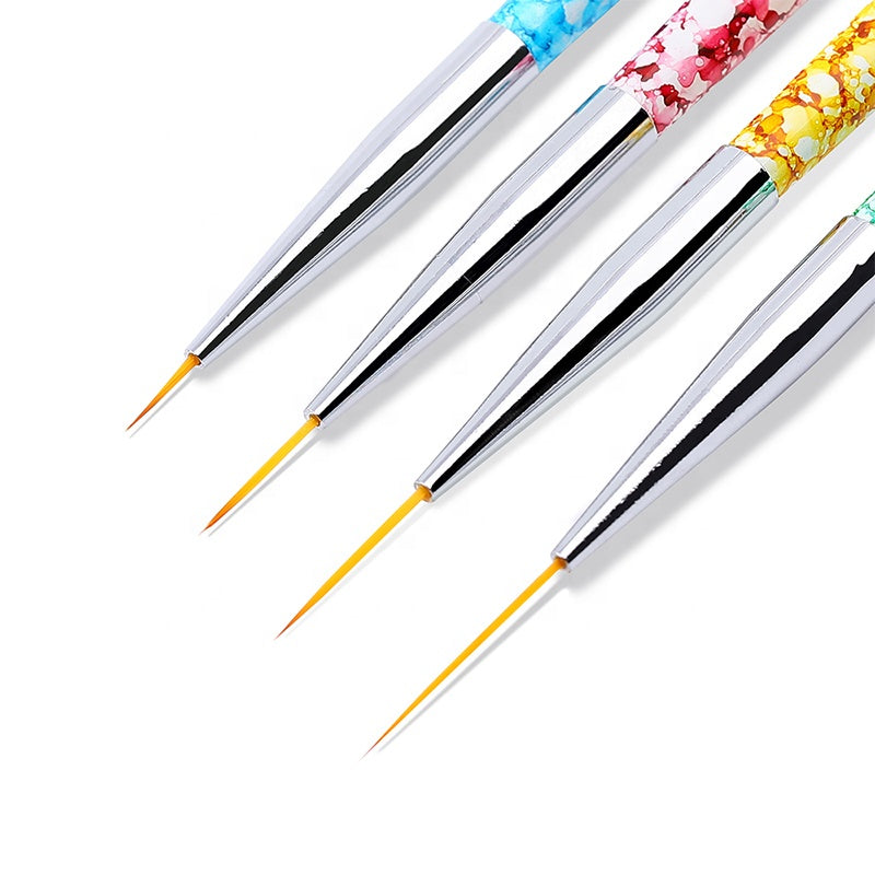 NBR006 ForLife 4Pcs/Set Nail Art Liner Gird Stripes Drawing Brushes Marble Printed Gradient UV Gel Polish Painting Pen DIY Tips