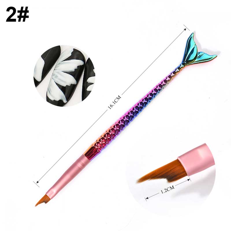 NAB009 ForLife 7 Style Gradient Mermaid Nail Art Painting Liner Brush UV Gel Polish 3D French Tips Sculpture Drawing Pen
