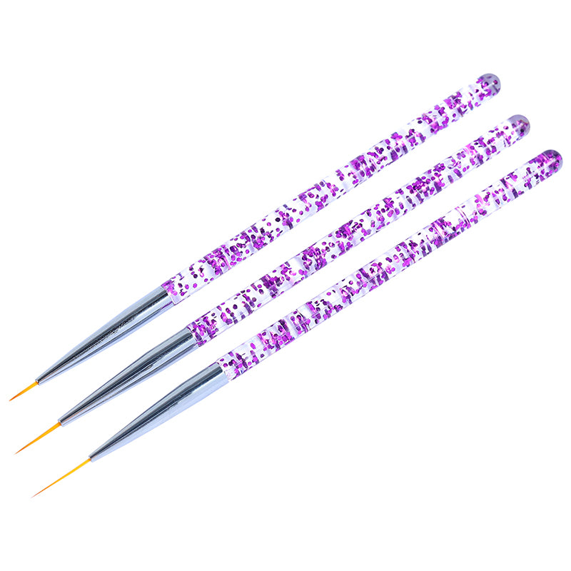 NBR011  ForLife Professional Nail Art Liner Brush UV Gel Painting Acrylic Nail Brushes Striping Brushes with Shining Handle