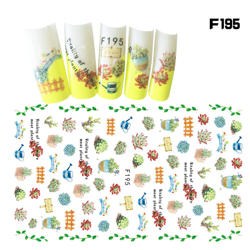 NS5D009  ForLife Flower Series Nail Decal Stickers Sakura Daisy Lavender Floral Pattern 3d Transfer Sticker