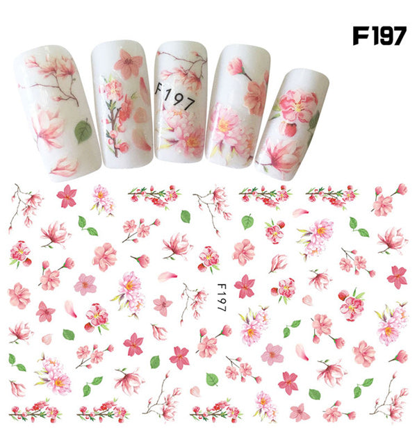 NS5D009  ForLife Flower Series Nail Decal Stickers Sakura Daisy Lavender Floral Pattern 3d Transfer Sticker