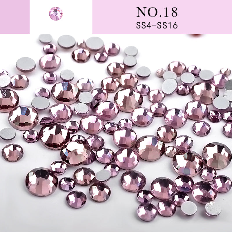 NRS014 Nail Art Rhinestone Mix SS4-SS20 Size Glass Flatback Crystal Non Hotfix 3d Nails Art Decorations