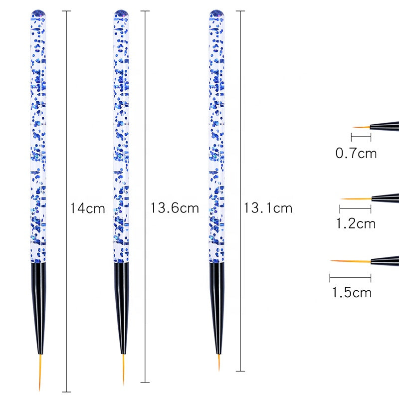 NBR011 ForLife Professional Nail Art Liner Brush UV Gel Painting Acrylic Nail Brushes Striping Brushes with Shining Handle