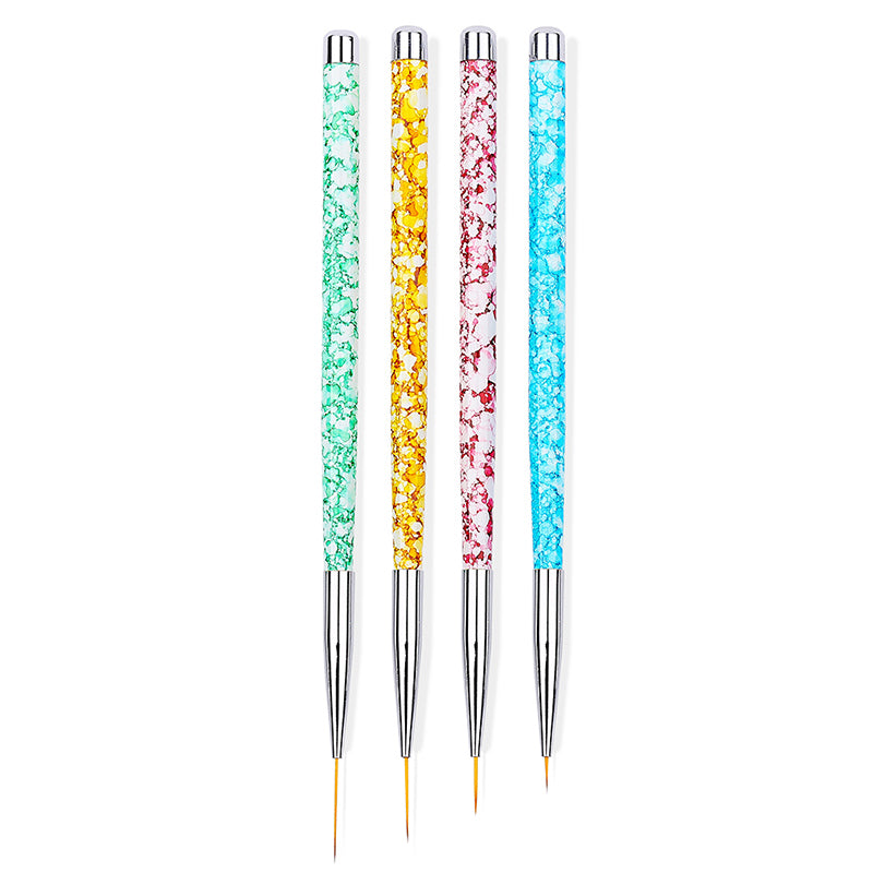 NBR006 ForLife 4Pcs/Set Nail Art Liner Gird Stripes Drawing Brushes Marble Printed Gradient UV Gel Polish Painting Pen DIY Tips