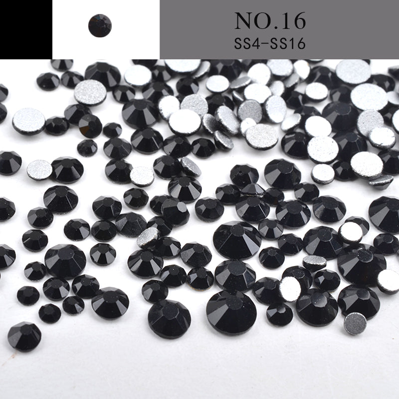 NRS014 Nail Art Rhinestone Mix SS4-SS20 Size Glass Flatback Crystal Non Hotfix 3d Nails Art Decorations