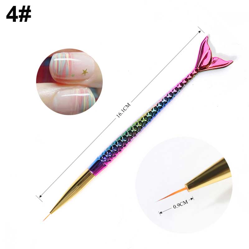NAB009 ForLife 7 Style Gradient Mermaid Nail Art Painting Liner Brush UV Gel Polish 3D French Tips Sculpture Drawing Pen