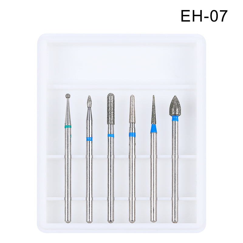 NDB029  6Pcs Nail Drill Bits Diamond Set Silicone Cutters For Manicure Ceramic Machine Milling Cutter For Manicure