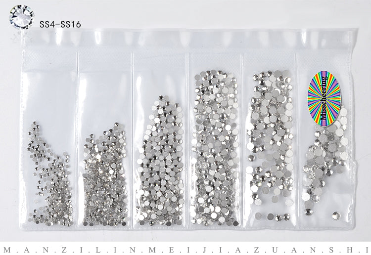 NRS006 ForLife Glass Flatback Crystal Nail Rhinestones Muliti-size Charm Nail Art Decorations