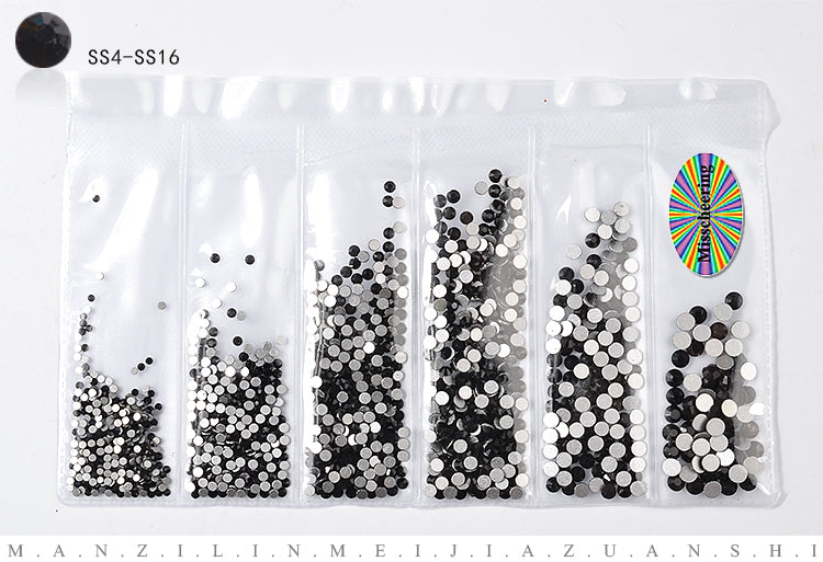 NRS006 ForLife Glass Flatback Crystal Nail Rhinestones Muliti-size Charm Nail Art Decorations