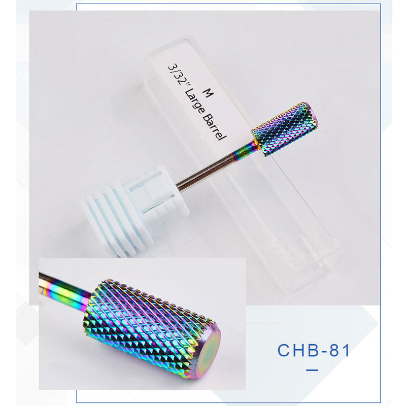 NDB025  Rainbow Tungsten Carbide Nail Drill Bit 3/32" Foot Cuticle Burr Bit For Manicure Nail Drill Accessories Gel Removal