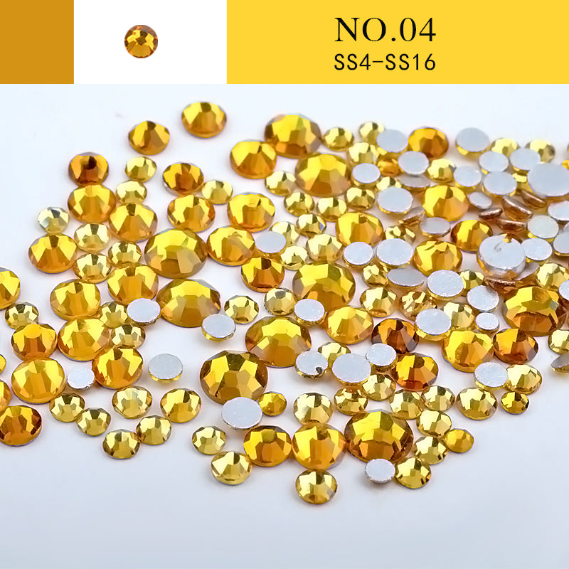 NRS014 Nail Art Rhinestone Mix SS4-SS20 Size Glass Flatback Crystal Non Hotfix 3d Nails Art Decorations