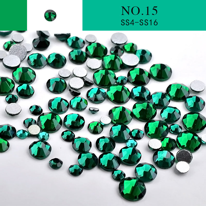 NRS014 Nail Art Rhinestone Mix SS4-SS20 Size Glass Flatback Crystal Non Hotfix 3d Nails Art Decorations