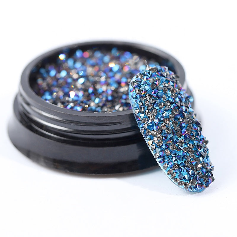 NRS009 ForLife 1Box Glass Nail Caviar Tiny Rhinestones Micro Pixie Crystals 3d Sharp End Glitter Strass For Nails Art Decorations