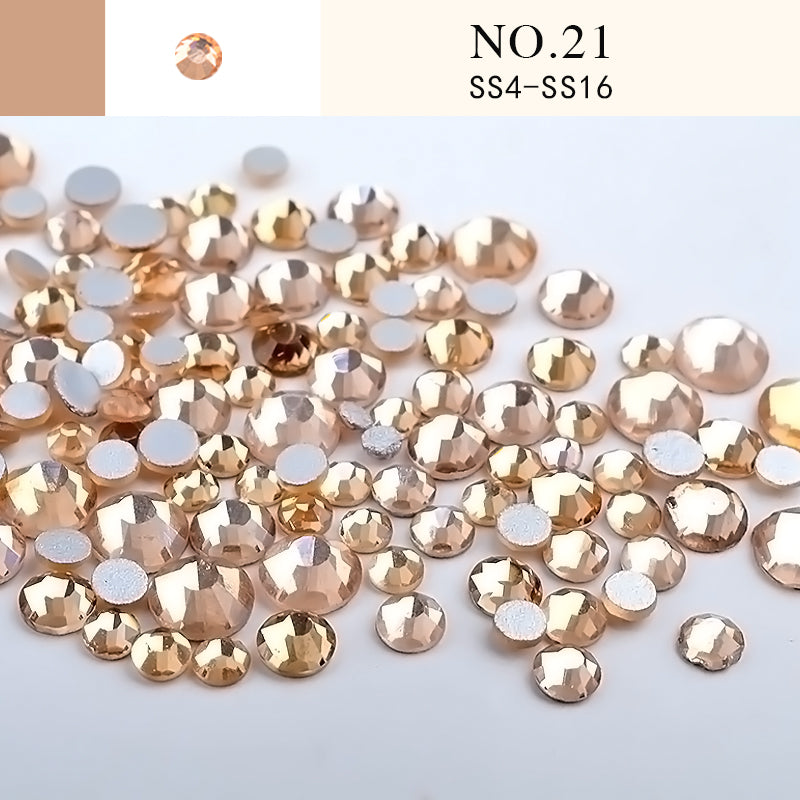 NRS014 Nail Art Rhinestone Mix SS4-SS20 Size Glass Flatback Crystal Non Hotfix 3d Nails Art Decorations