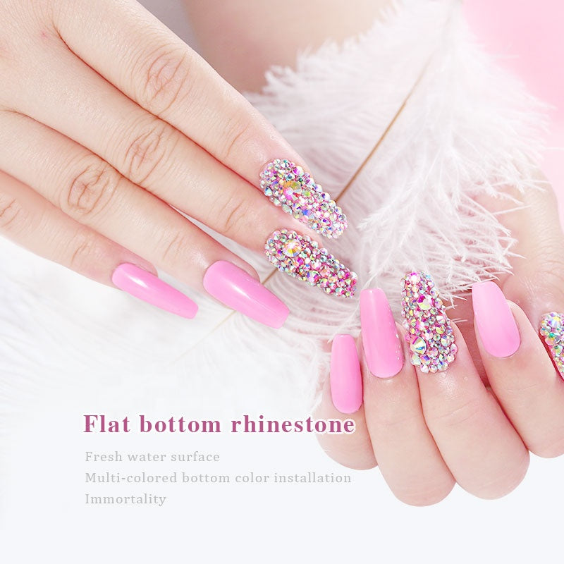 NRS005 ForLife New 8 Colors Muliti Size 1440 Pcs Mix Size AB Crystal Glass Rhinestones Nail Non Hotfix Flatbacks Nail Decorations
