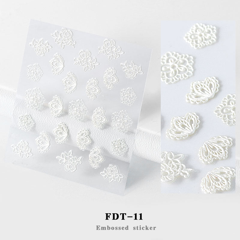 NS5D011  ForLife Self Adhesive Embossed 5D Nail Stickers Decals DIY Charm Design Manicure Nail Art Decoration