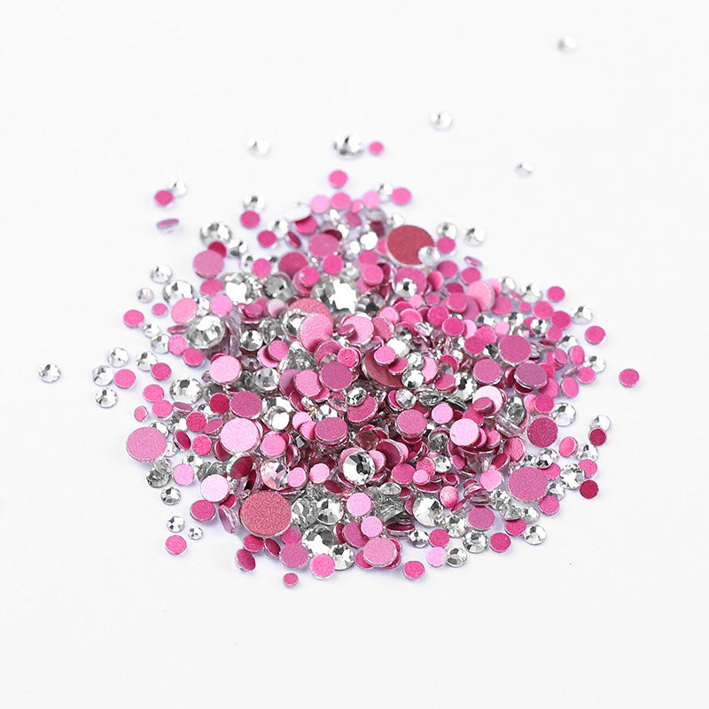 NRS005 ForLife New 8 Colors Muliti Size 1440 Pcs Mix Size AB Crystal Glass Rhinestones Nail Non Hotfix Flatbacks Nail Decorations