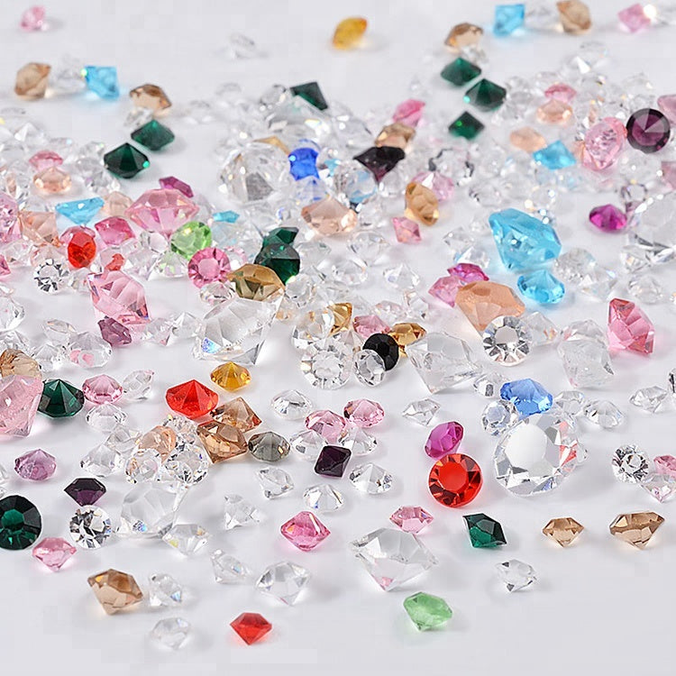 NRS011 Crystal Mixed Size Pointed Back Glass Rhinestones Charm 3D Nail Art Jewelry Decorations