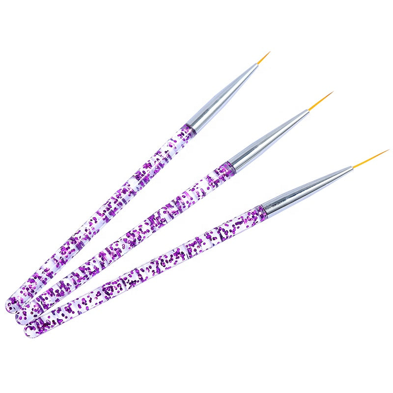 NBR011 ForLife Professional Nail Art Liner Brush UV Gel Painting Acrylic Nail Brushes Striping Brushes with Shining Handle