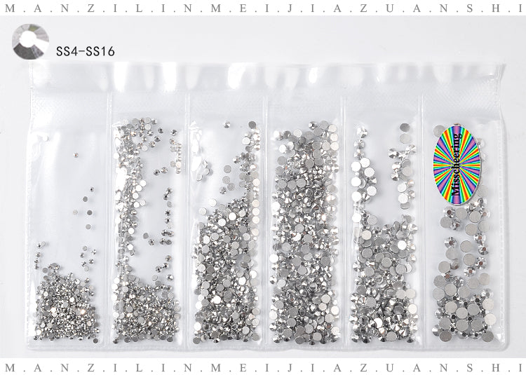 NRS006 ForLife Glass Flatback Crystal Nail Rhinestones Muliti-size Charm Nail Art Decorations