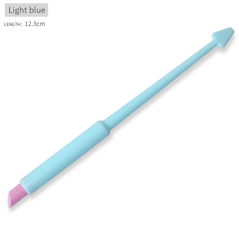 NBR002  ForLife 2 Way Triangle Quartz Head Scrubs Stone Nail Art Pusher Cuticle Stick Pen Spoon Manicure Nail Tools