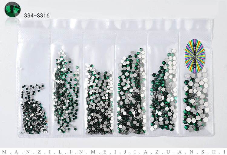 NRS006 ForLife Glass Flatback Crystal Nail Rhinestones Muliti-size Charm Nail Art Decorations