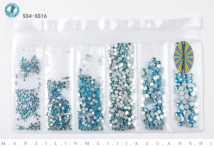 NRS006 ForLife Glass Flatback Crystal Nail Rhinestones Muliti-size Charm Nail Art Decorations