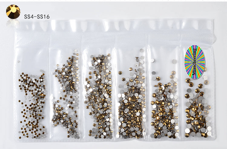 NRS006 ForLife Glass Flatback Crystal Nail Rhinestones Muliti-size Charm Nail Art Decorations