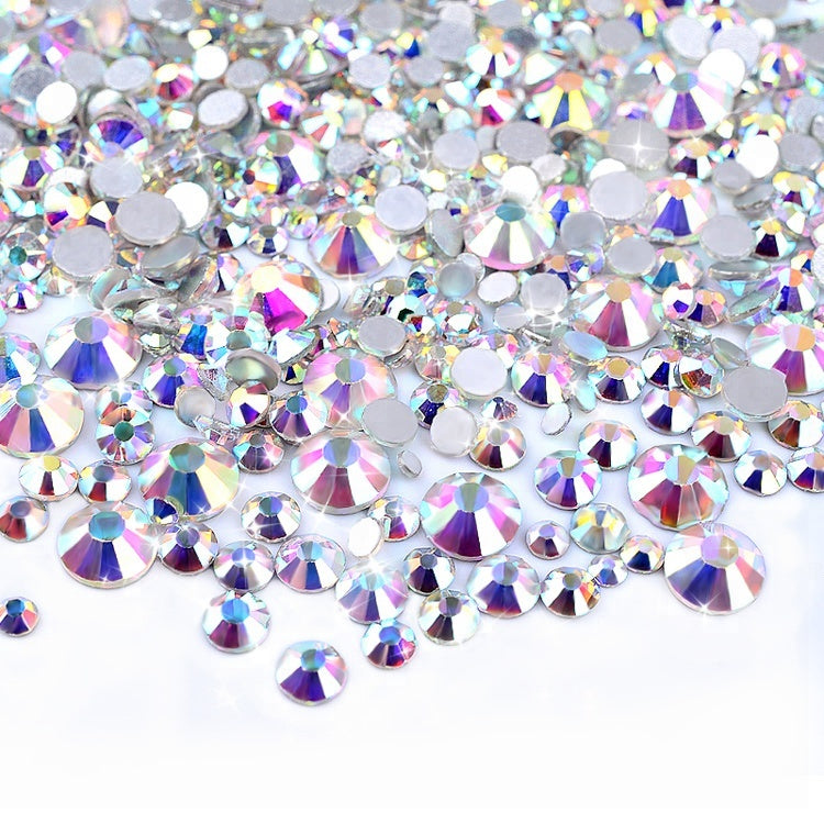 NRS014 Nail Art Rhinestone Mix SS4-SS20 Size Glass Flatback Crystal Non Hotfix 3d Nails Art Decorations
