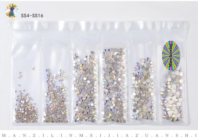 NRS006 ForLife Glass Flatback Crystal Nail Rhinestones Muliti-size Charm Nail Art Decorations