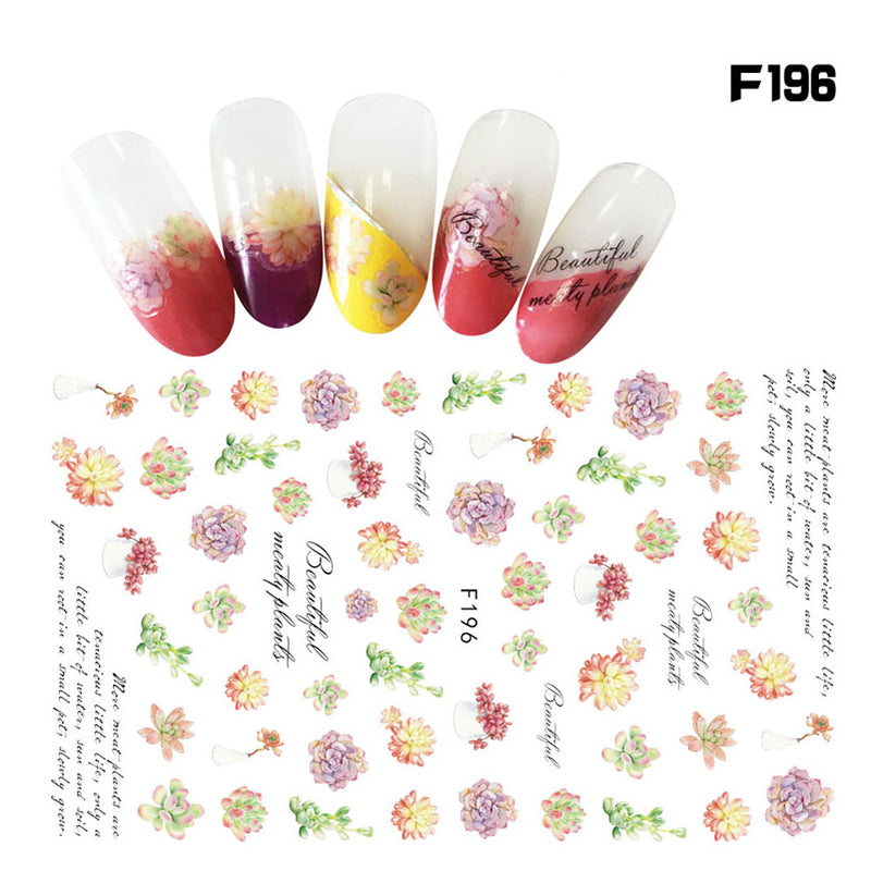 NS5D009  ForLife Flower Series Nail Decal Stickers Sakura Daisy Lavender Floral Pattern 3d Transfer Sticker