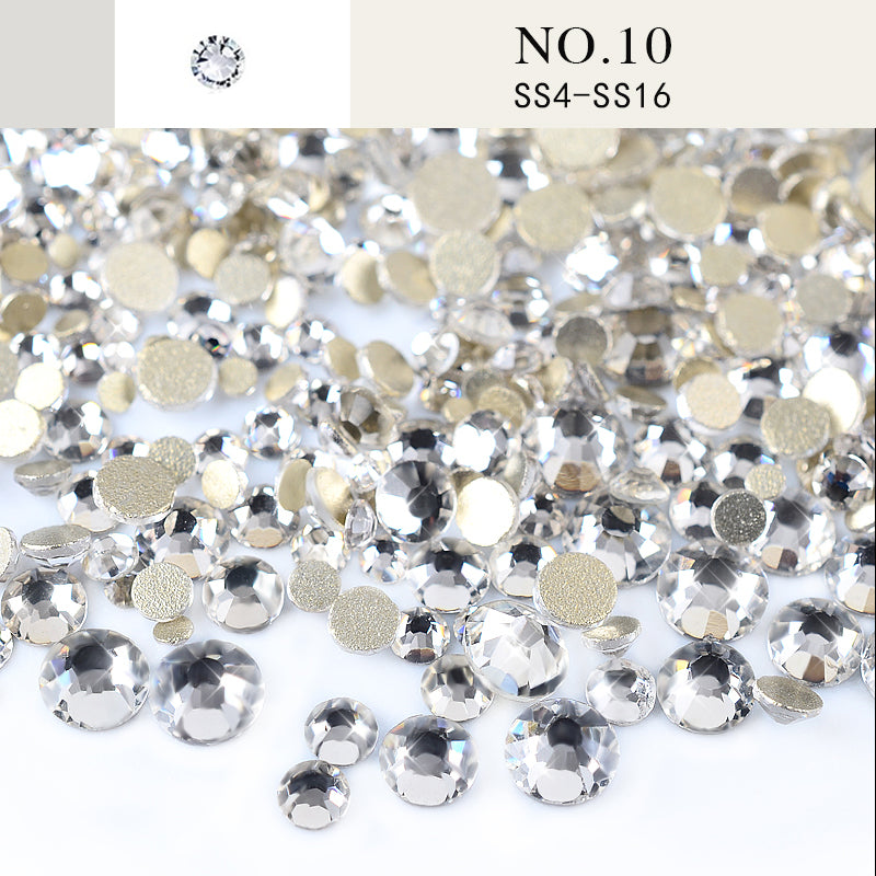 NRS014 Nail Art Rhinestone Mix SS4-SS20 Size Glass Flatback Crystal Non Hotfix 3d Nails Art Decorations