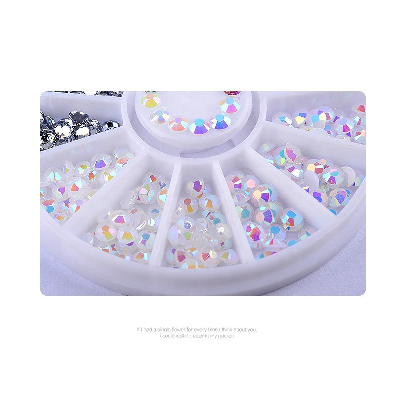 NAW019 1 Wheel Colorful Resin Jelly Flatback 3D Nail Rhinestone Decoration Wheel Manicure Nail Art Accessories