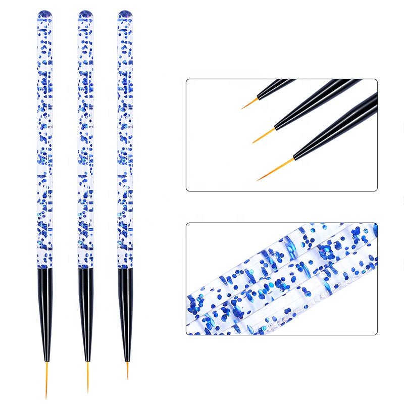 NBR011 ForLife Professional Nail Art Liner Brush UV Gel Painting Acrylic Nail Brushes Striping Brushes with Shining Handle