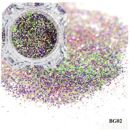 FNP006 Hot nail enhancement platinum glitter gold foil gold powder laser color change DIY nail sequins