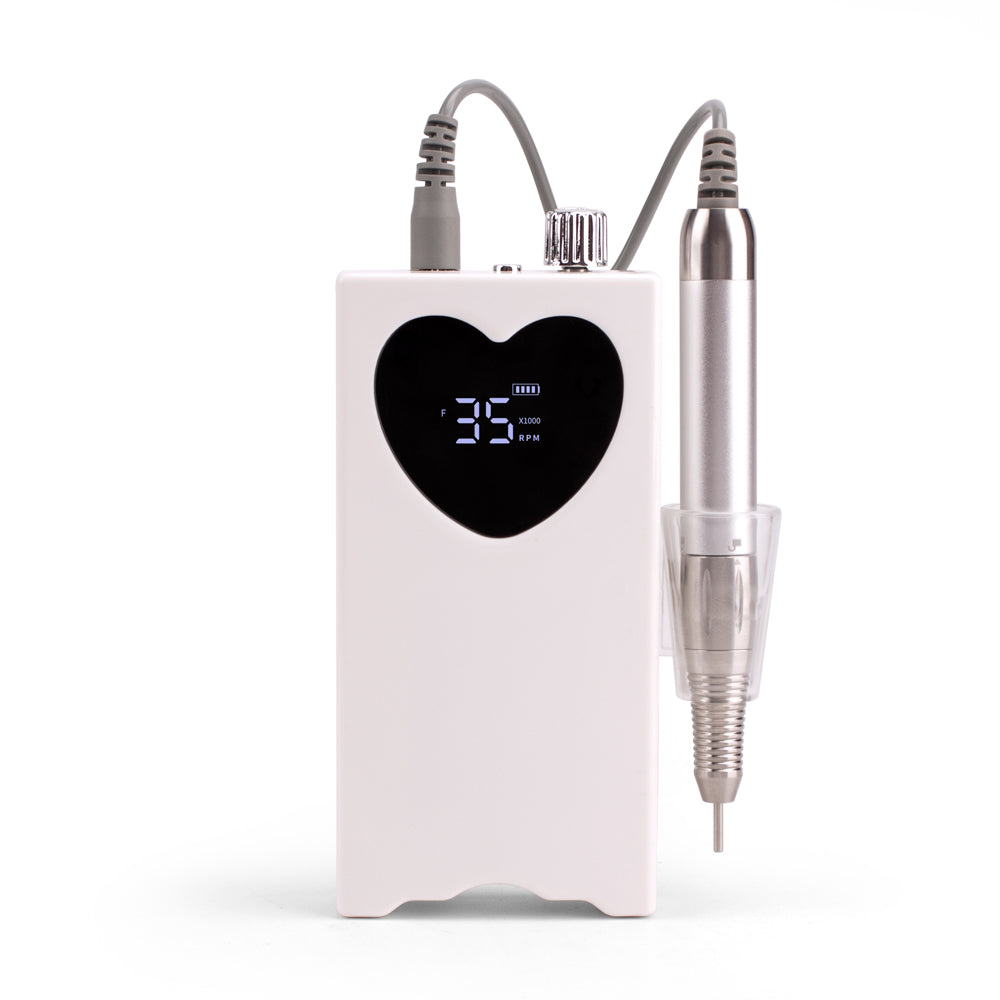 FNDM018 Brushless Electric Nail Drill Machine 35000rpm Drill Set for Manicure Pedicure Rechargeable Battery Small Screen with Base
