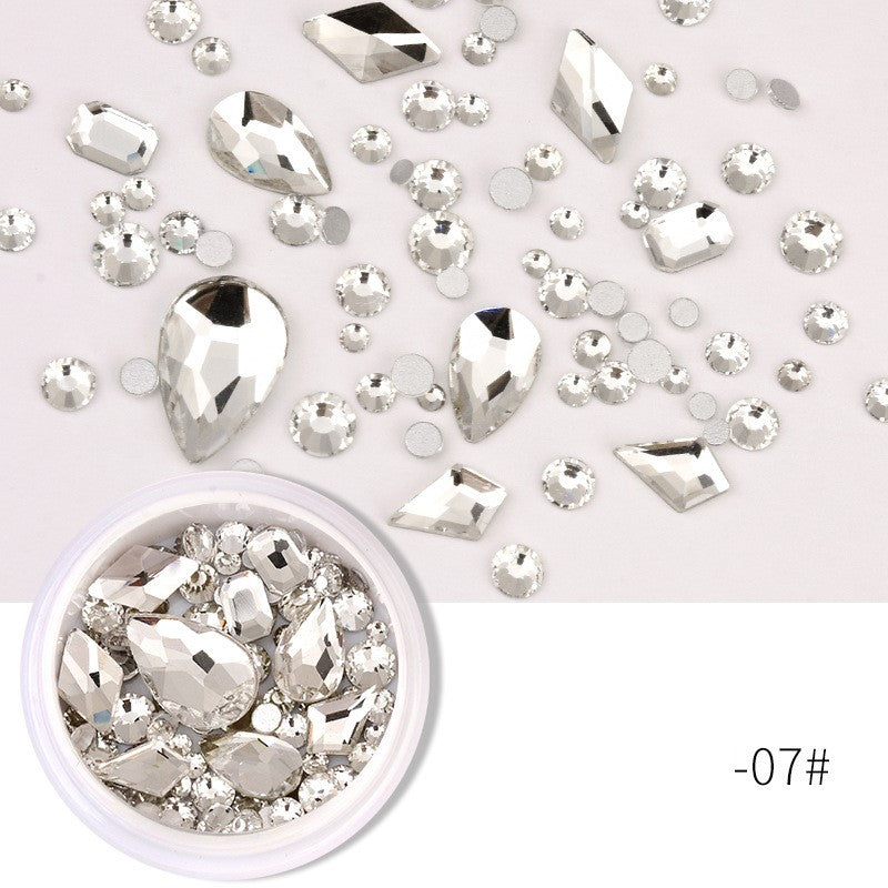 NRS008 ForLife 3D Nail Art Rhinestones Flatback Charm Heart acrylic Multislice Diamond Nail decoration DIY Nails Accessories
