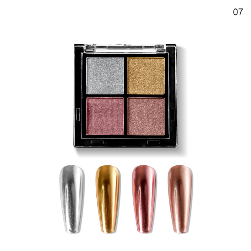 FNP066  OEM 4 Grids Gold Series Chrome Pigment Powder For Nail