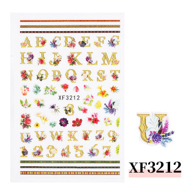 NS5D026  ForLife 3D Nail Sticker Summer Flower Flamingo Design Stickers for Nails Adhesive DIY Manicure Slider Nail Sliders