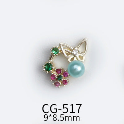 NZJ041 BowKnot Garland Zircon Nail Art Crystals Jewelry Rhinestone Nails Accessories Supplies Decorations Charms